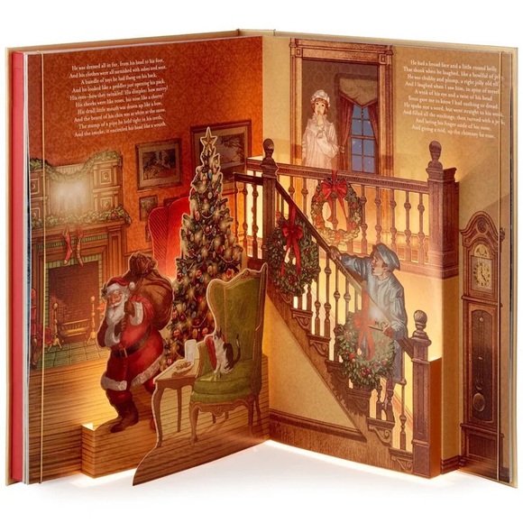 Hallmark ‘Twas the night before Christmas pop up lights and sound book - Picture 2 of 3